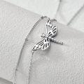 wholesale 925 Sterling Silver Dragonfly Pendant Double Chain Layered Choker Necklaces for Women Gifts-0-2