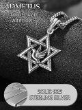 wholesale 925 Sterling Silver Dove in Star of David Pendant Necklace  for Men s-0-3