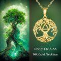 wholesale 14K Gold Tree Of Life Pendant Necklace - Real s For Women-0-5