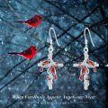 wholesale 925 Sterling Silver Red Cardinal Cross Dangle Earrings - Hypoallergenic Memorial Jewelry for Women-0-5