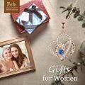 TOUPOP Sterling Silver Rose Gold Plated Birthstone Crystal Heart Necklace-0-3