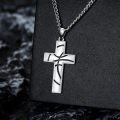 wholesale 925 Sterling Silver Basketball Cross Pendant Sports Fan Necklace-0-1