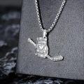 wholesale 925 Sterling Silver Bauer Ice Hockey Stick Pendant Necklace  for Men-0-2