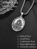 wholesale 925 Sterling Silver St Anthony Protect Us Pendant Necklace for Men Women with Cross and Lily Flower Charm on 3+2 Extender Chain (Silver)-0-4