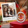 wholesale TOUPOP Sister Gifts From Sister Sterling Silver Double Circle Ruby Pendant Necklace With July Birthstone Jewerly Always My Sister Forever My Friend Birthday Christmas Gifts For Women Friends -0-1