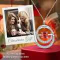 TOUPOP Sterling Silver Ruby Pendant Necklace Sister Gift-0-1