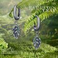 wholesale S925 Sterling Silver Abalone Shell Leaf Pendant Earrings, Hypoallergenic Lightweight Hoop with Secure Closure, 1 Inch-0-1