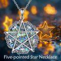 wholesale 925 Sterling Silver Abalone Shell Tree of Life Star Pendant Necklace-0-2