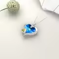 TOUPOP 925 Silver Sapphire Paw Necklace For Women-0-4