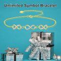 wholesale 10K Gold Infinity Link Chain Anklet with Cubic Zirconia Stones for Women (Length: Adjustable)-0-10