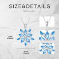 wholesale 925 Sterling Silver Blue Crystal Snowflake Pendant Necklace - Winter Fashion s for Her-0-4