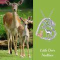 wholesale 925 Sterling Silver Tree of Life with Doe and Fawn Pendant Necklace - Nature Inspired s for Women & Girls-0-3