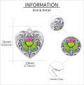 wholesale 925 Sterling Silver Thistle Flower Heart Locket Necklace s for Women Girls-0-4