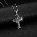 wholesale 925 Sterling Silver Cross Jesus Pendant Necklace with Chain for Men & Women Christian Gifts-0-3