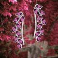 wholesale Sterling Silver Austrian Crystal Leaf Ear Climbers Hypoallergenic Earrings for Sensitive Ears-0-41