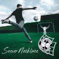 wholesale 925 Sterling Silver Soccer Ball in Net Pendant Necklace  for Men Women Sport Gift-0-3