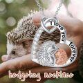 wholesale 925 Sterling Silver Hedgehog Heart Pendant Necklace - I Love You Forever Charm Gifts for Mom and Daughter Mothers' Day Birthdays Xmas-0-1