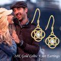 wholesale 14K Gold Knot Crystal Dangle Earrings for Women-0-4