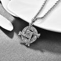 wholesale 925 Sterling Silver St Brigid's Cross Necklace Traditional Irish Celtic Cross Pendant Amulet Christian Pagan Religious Jewelry Women Men Gift-0-1