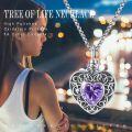 wholesale 925 Sterling Silver Heart Shaped Purple Crystal Memorial Urn Necklace with Funnel and Fill Tool for Ashes Keepsakes-0-2