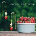 wholesale 925 Sterling Silver Red Enamel Flower & Fruit Drop Earrings-0-4
