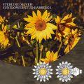 wholesale 925 Sterling Silver Daisy Flower Stud Earrings with Gold Accents - 'You Are My Sunshine' Gift for Women and Moms-0-5