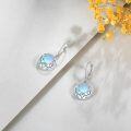 wholesale 925 Sterling Silver Round Blue Mother of Pearl Filigree Drop Earrings Gift for Women-0-2