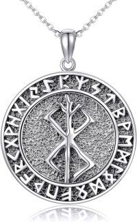 wholesale 925 Sterling Silver Tree of Life Pendant Norse Runes Amulet Jewelry for Men Women Gift-Berserk