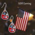 wholesale 925 Sterling Silver USA Teardrop Star & Stripes Drop Earrings-0-4