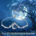 wholesale  Sterling Silver Gemstone Tree of Life Bracelet for Women Birthstone Charm Gift for Wife Mom -0-21