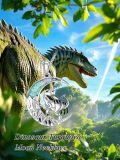 wholesale 925 Sterling Silver T-Rex Dinosaur on Turquoise Crescent Moon Pendant Necklace-0-5