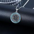 wholesale 925 Sterling Silver Saint Michael Archangel Turquoise Oval Pendant Necklace-0-5