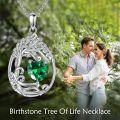 wholesale Sterling Silver Yellow Gold Plated Gemstone Tree of Life Pendant Necklace-0-171