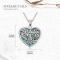 wholesale 925 Sterling Silver Abalone Shell & Diamond Tree of Life Heart Pendant Necklace for Women-0-4