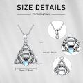 wholesale 925 Sterling Silver Claddagh Heart Pendant Necklace Wholesale With Moonstone-0-4