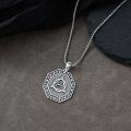 wholesale 925 Sterling Silver Viking Valknut Triangle Pendant Necklace for Men & Women-0-2