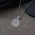 wholesale 925 Sterling Silver Moon Phase Pendant With Triangle And Circle Design On Octagonal Chain-0-2