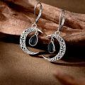 TOUPOP Sterling Silver Celtic Moon Earrings Vintage Crescent Witch Jewelry Gifts For Women-0-3