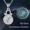 wholesale Sterling Silver Moissanite Zodiac Necklace Lab Created Diamond Gift-0-7