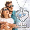 wholesale TOUPOP Mothers Day Gifts For Mom Heart Necklace 925 Sterling Silver I Love You To The Moon And Back Necklace Birthday Anniversary Jewelry Gifts For Women Mom Wife -0-4