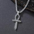 wholesale 925 Sterling Silver Winged Ankh Pendant Necklace  - Egyptian Coptic Cross s for Men & Women-0-1