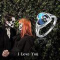 wholesale TOUPOP Nightmare Rings Sterling Silver Abalone Shell Jack And Sally Rings Jack Skellington Jewelry -0-1