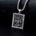 wholesale 925 Sterling Silver Angel Pendant Necklace  with Cubic Zirconia and Black Enamel - Religious Jewelry for Men & Women-0-4