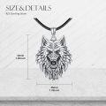 wholesale 925 Sterling Silver Norse Wolf Head Pendant - Viking  for Men & Women-0-5