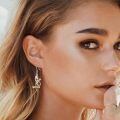 wholesale 925 Sterling Silver Yellow Citrine Dragonfly Drop Earrings-0-3
