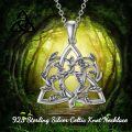 wholesale 925 Sterling Silver Celtic Triangle With Leaves Necklace-0-4