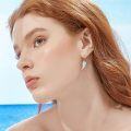wholesale 925 Sterling Silver Mother of Pearl Feather Wing Drop Earrings for Women-0-1