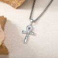 wholesale 925 Sterling Silver Ankh Pendant - Egyptian Coptic Cross Necklace for Men & Women Gifts-0-3