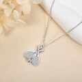 wholesale 925 Sterling Silver Crossed Tennis Rackets Cubic Zirconia Ball Pendant Necklace-0-3
