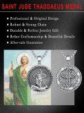 wholesale 925 Sterling Silver St Jude Thaddeus Pendant Cross Hopeless Causes Patron Saint Medal Necklaces Gifts for Men & Women-0-2